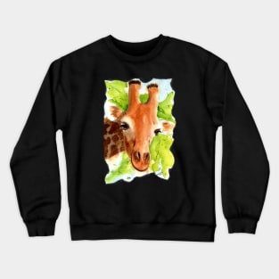 Watercolor Giraffe Portrait Crewneck Sweatshirt